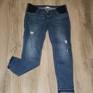 Mimi Maternity Distressed Blue Skinny Jeans